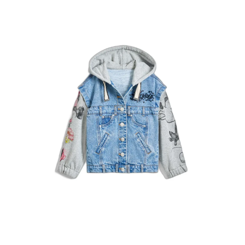 Image of Desigual Girls denim hoodie Desigual Minnie Bleu Female 7/8 ans