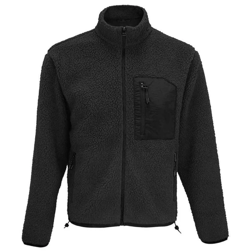 Image of SOL'S Mens Fury Sherpa Fleece Jacket in Grey Size: XS Grey Male XS