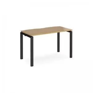 image of Adapt starter unit single 1200mm x 600mm - Black frame and oak top