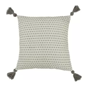 Image of Ezra Embroidered Cushion Grey