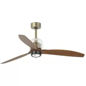 Image of Faro DECO - LED Gold, Wood Ceiling Fan with DC Motor, 3000K