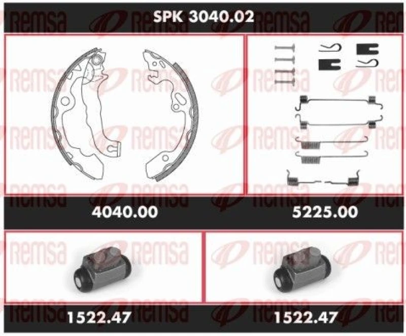 Image of REMSA Drum brake kit REMSA SPK 3040.02