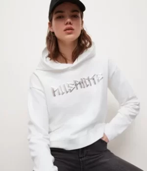 Image of AllSaints Womens Noctis Sasha Hoodie, Optic White, Size: 12
