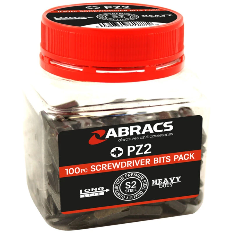Image of ABRACS Abracs 100Pc PZ2 Screwdriver Bits - 25Mm - 5060344818872