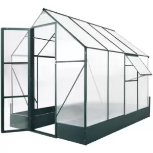 image of Outsunny - Walk-in Greenhouse Garden Polycarbonate Aluminium w/ Smart Window 6x8ft