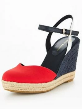 image of Tommy Hilfiger Closed Toe High Wedge - Red