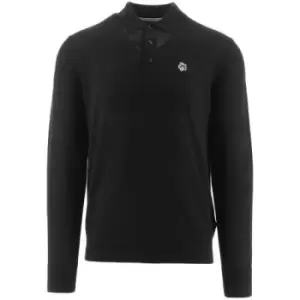 Image of Ted Baker Black Wembley Long Sleeve Polo Shirt
