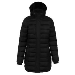 Image of Kariban Womens/Ladies Lightweight Long Padded Parka Jacket (XL) (Black)
