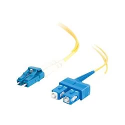 Image of C2G 2m LC-SC 9/125 OS1 Duplex Singlemode PVC Fibre Optic Cable (LSZH) - Yellow