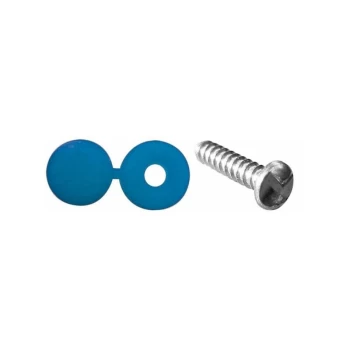 Image of Number Plate Security Screws & Caps - Blue - PWN921 - Wot-nots