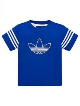 image of Boys, adidas Originals Outline T-Shirt - Royal Blue, Royal Blue, Size 0-3 Months