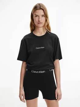Image of Calvin Klein T-Shirt And Short Lounge Set - Black Size M Women