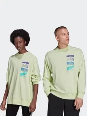 Image of adidas Essentials Brandlove Sweatshirt (gender Neutral), Green Size XL Men