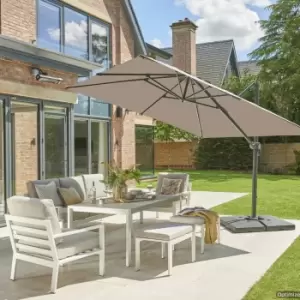 Image of 3m Executive Taupe Cantilever Parasol Brown