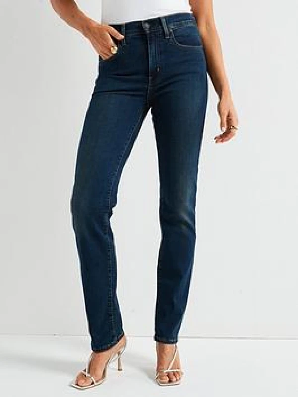 Image of Levis 724 HIGH RISE STRAIGHT women's Jeans in Blue