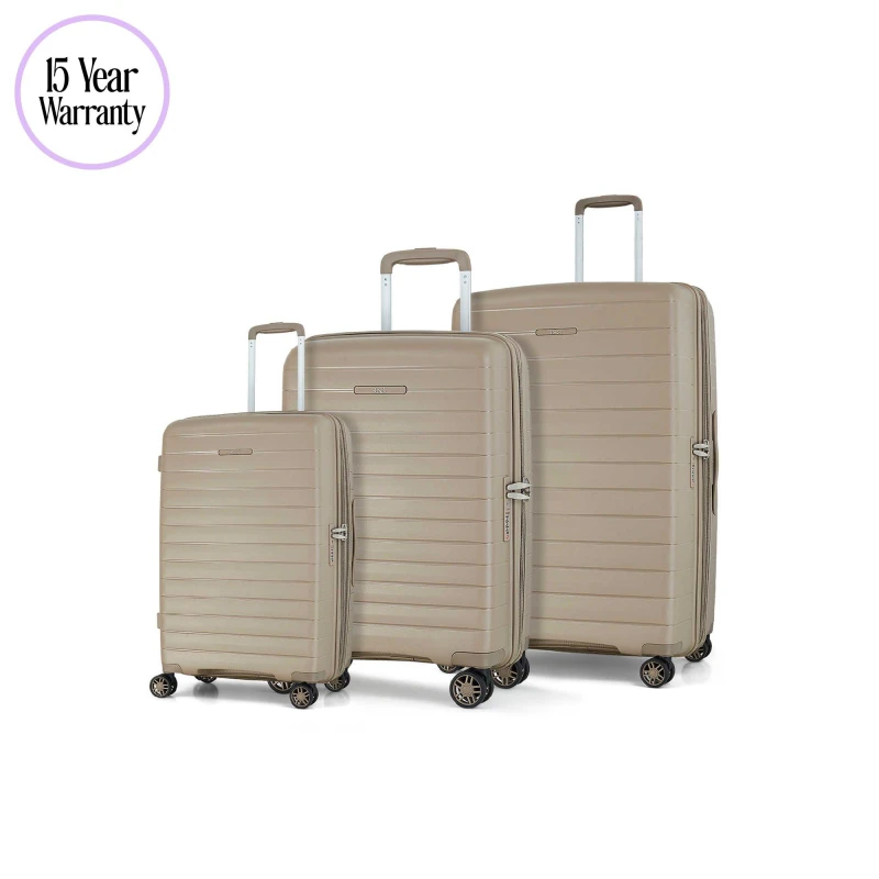 Image of Rock Rock Palma Suitcases Champagne Champagne unisex 3pc Set