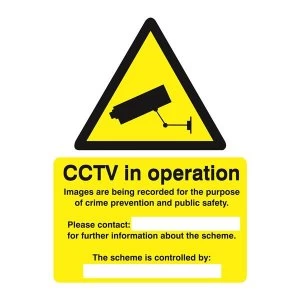 image of Stewart Superior WO143SAV Self Adhesive Vinyl Sign 150x200mm Warning CCTV Cameras In Constant Operation