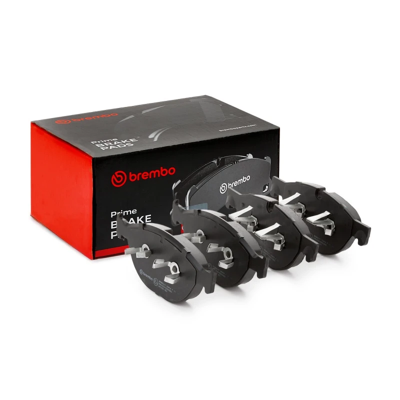 Image of BREMBO P 36 025 Brake pad set PRIME LINE prepared for wear warning indicator, with accessories, with anti-squeak plate Brake Pad Set,disc brake (402)