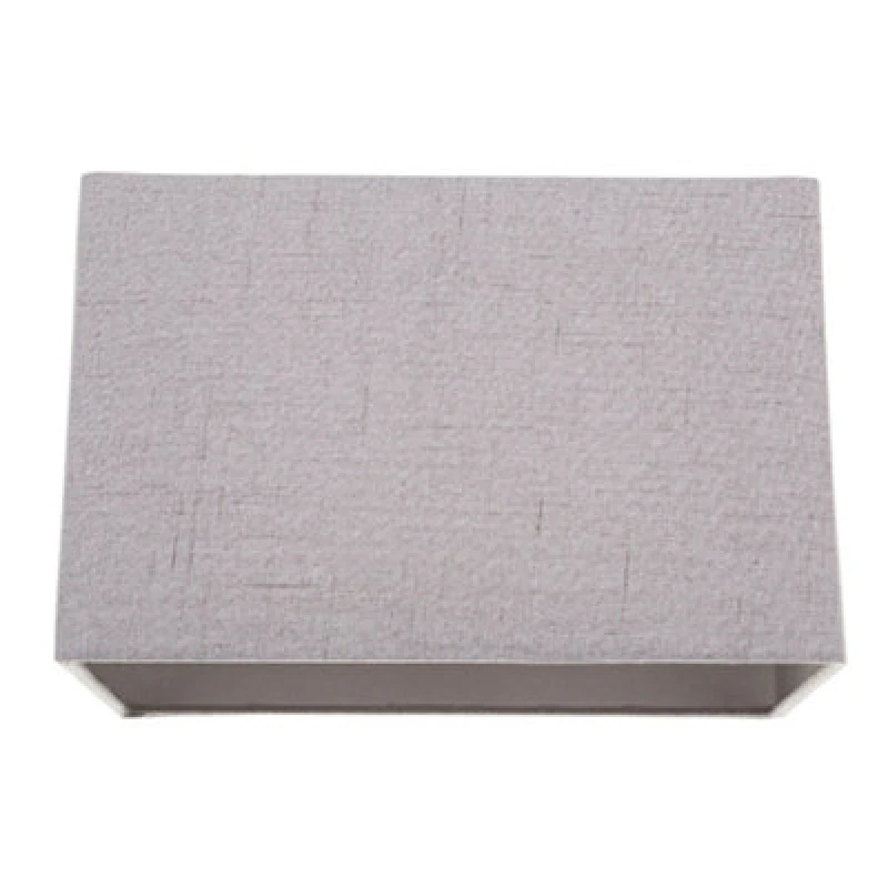 Image of Happy Homewares Modern And Sleek Grey Stitch Linen Fabric Rectangular Lamp Shade With Lining