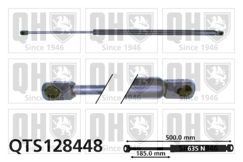 Image of QUINTON HAZELL Tailgate strut QUINTON HAZELL QTS128448