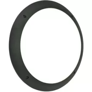 Image of IP65 Outdoor Round Wall Ceiling Lamp Matt Black Plain Bulkhead 12W Daylight LED