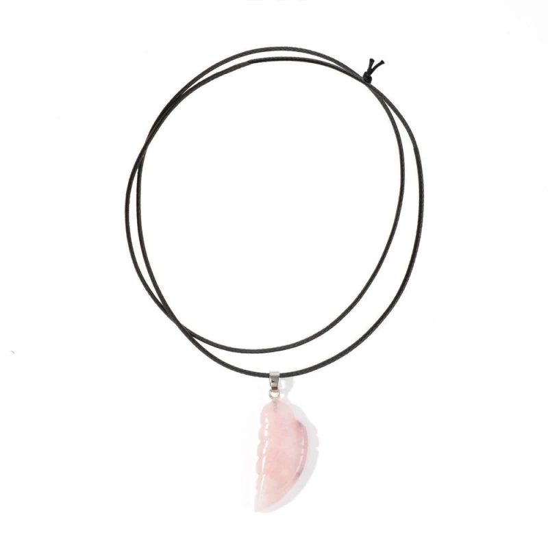 Image of Myga Angel Wing Pendant Necklace in Pink Pink Unisex