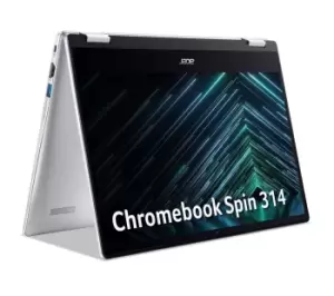 Image of Acer Spin 314 14" 2 in 1 Chromebook - Intel Celeron, 64GB eMMC, Silver/Grey