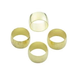 image of Plumbsure Brass Compression Olive Dia12mm Pack of 4