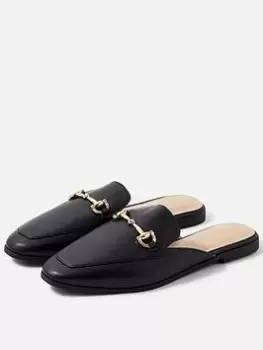 Image of Accessorize Backless Metal Bar Loafer, Black, Size 40, Women