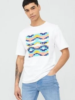 Image of Penfield Sandtoft Geo Logo Short Sleeve T-Shirt - White, Size S, Men