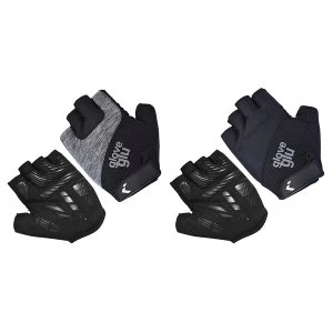 Image of GloveGlu Gel Ride Half Finger Cycle Gloves Black Large