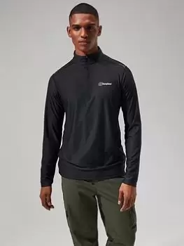 image of Berghaus 24/7 Half Zip Long Sleeve Teck Tee - Black