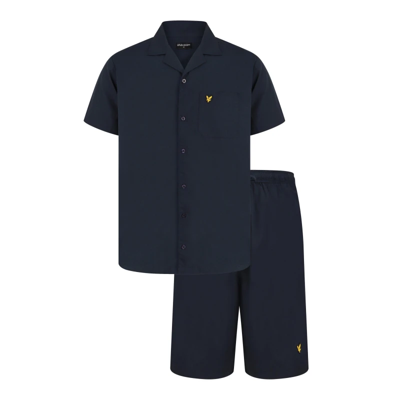 Image of Lyle and Scott Mens Short Sleeve Pyjama Top Peacot male S