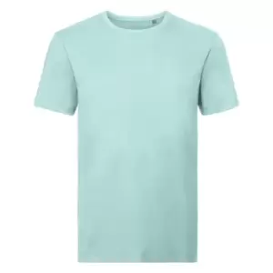 Image of Russell Mens Organic Short-Sleeved T-Shirt (XXL) (Aqua Blue)