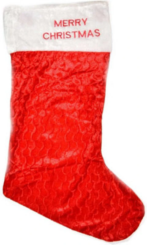 Image of Shatchi 2 Pack of Giant Red Velvet Stocking 88cm Long Santa Sack Socks Bag, 88 x 32cm Red