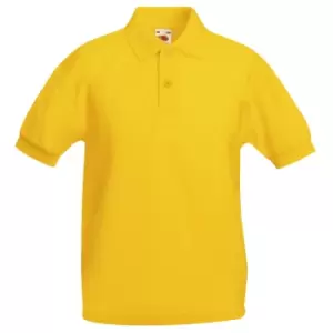 Image of Fruit Of The Loom Childrens/Kids Unisex 65/35 Pique Polo Shirt (3-4) (Sunflower)