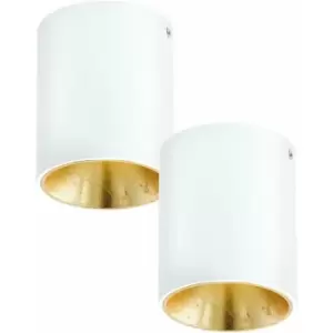 Image of Loops - 2 pack Wall / Ceiling Light White & Gold Round Downlight 3.3W Built in led
