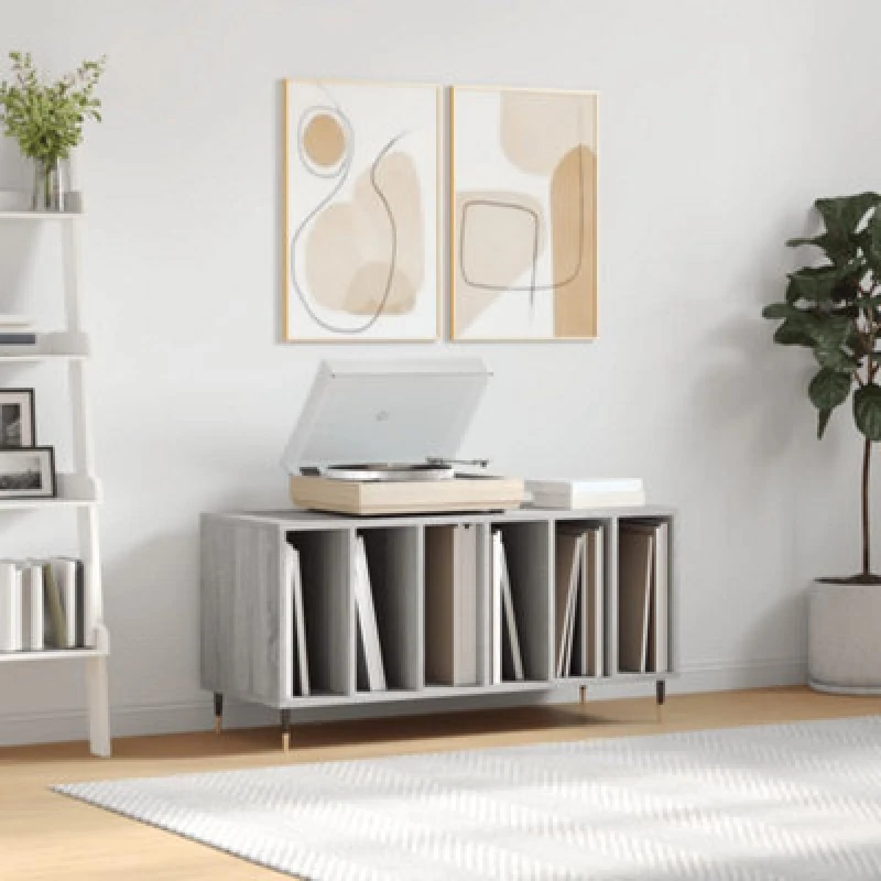 Image of Vidaxl Record Cabinet Grey Sonoma 100X38X48cm Engineered Wood