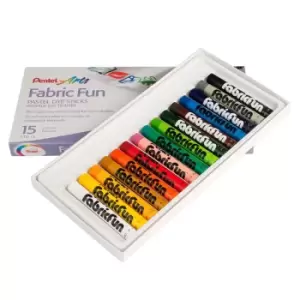 image of Pentel PTS15 Fabric Fun Pastel Dye Sticks 15 Colours