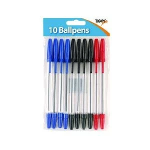 image of Tiger Ballpoint Pens, Black, Blue and Red Pack of 120 302011