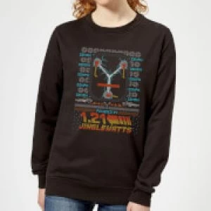 Image of Back To The Future 1.21 Jinglewatts Christmas Womens Sweatshirt - Black - 3XL