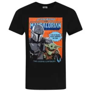 Image of Star Wars Mens Baby Yoda Poster T-Shirt (L) (Black)