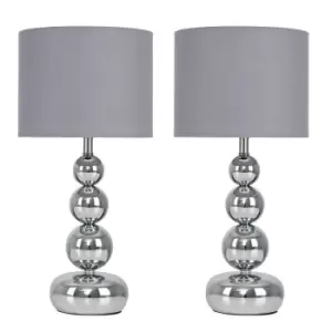 Image of Marissa Pair of Chrome Table Lamp