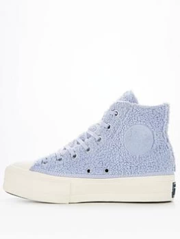 Converse Chuck Taylor All Star Lift Hi Top Plimsolls - Blue Size 5, Women