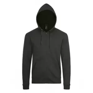 Image of SOLS Mens Stone Zip Up Plain Hoodie (3XL) (Charcoal Marl)