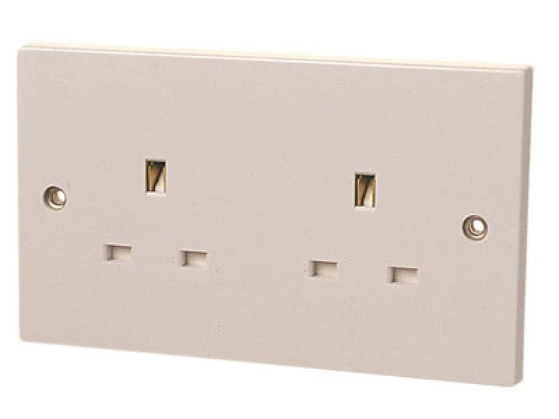 Image of Dencon 4408Nb Unswitched Socket 2-Gang 13A Dcn4408Nb