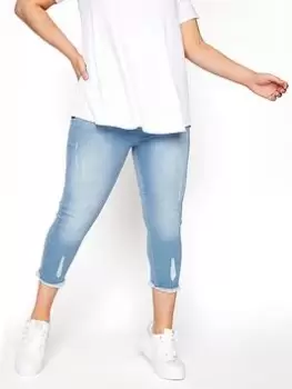 Image of Yours Cat Scratch Crop Jegging - Blue Size 22, Women