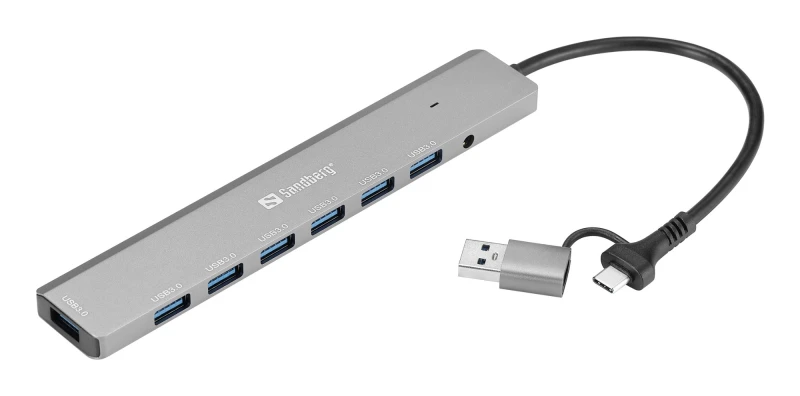 Image of Sandberg USB-C/A to 7 x USB 3.0 Hub