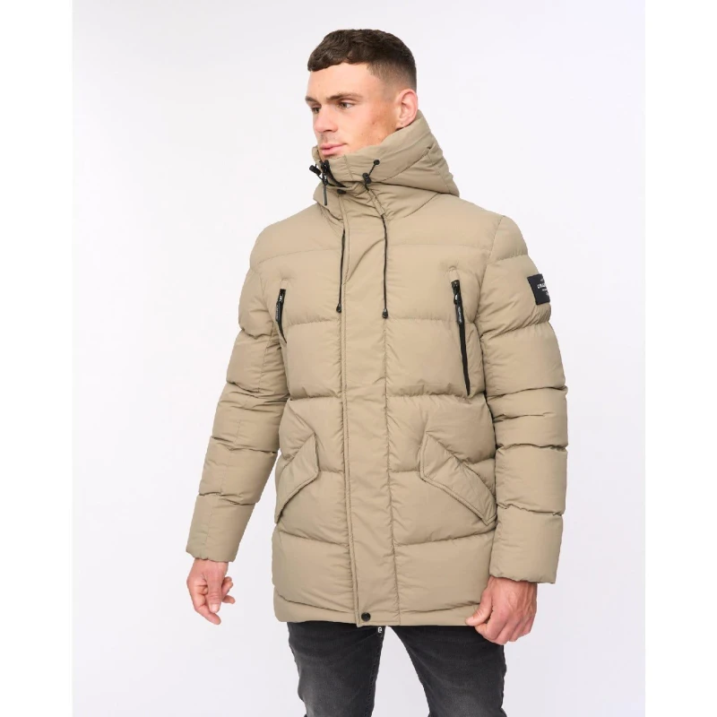 Image of Crosshatch Crosshatch Men Kaptoore Jacket in Taupe Size: Small Taupe S Male 5059294708487