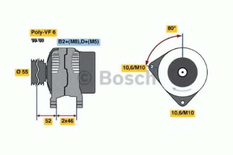 Image of Alternator Bosch 0 986 044 400